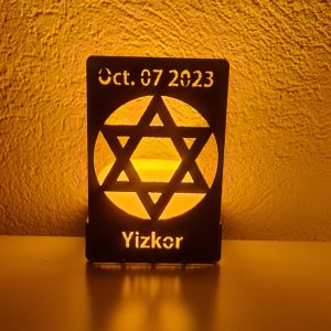 DT004 Star of David & Yizkor — October 7, 2023 LED Candle Holder